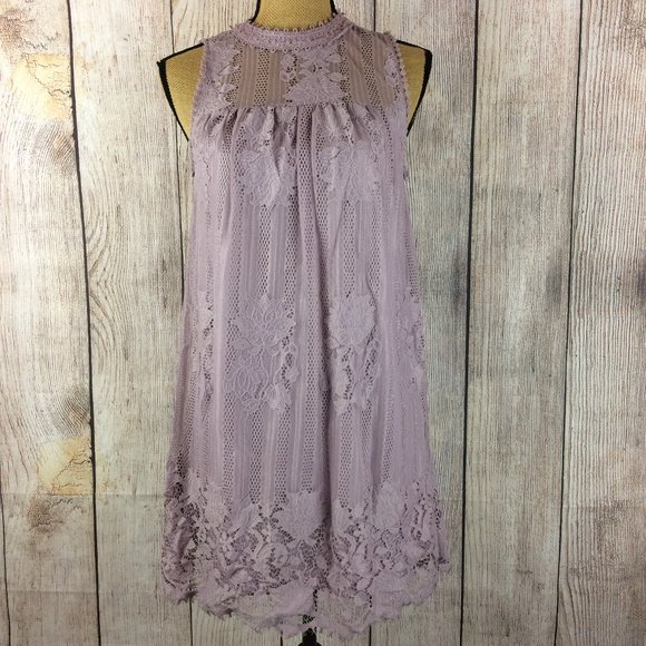 Miss Chievous Dresses & Skirts - Miss Chievous Lilac Lace Sleeveless Dress Sz M
